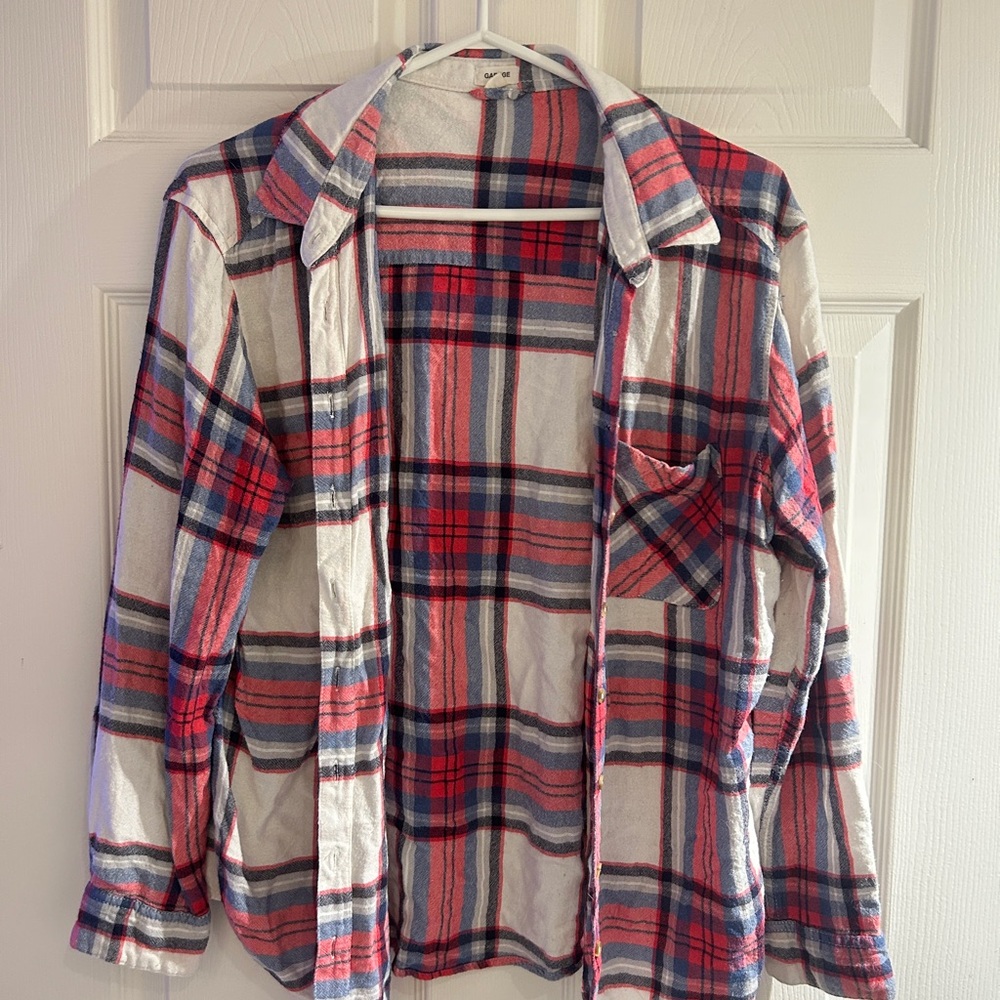 Garage Red and Blue Plaid Shirt